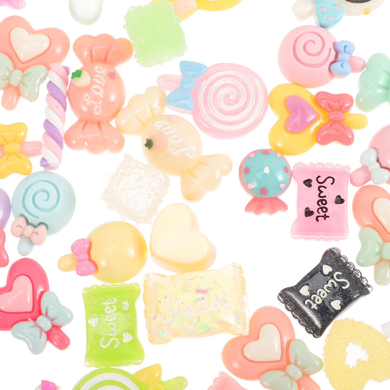 Resin Crafts Diy - 50Pcs Candy Resin Charms Flatback DIY