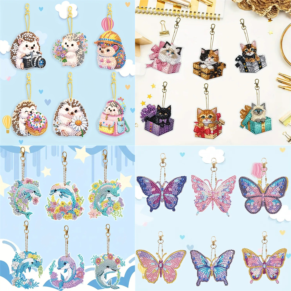 Resin Craft For Beginners - DIY Diamond Painting Keychains per Set