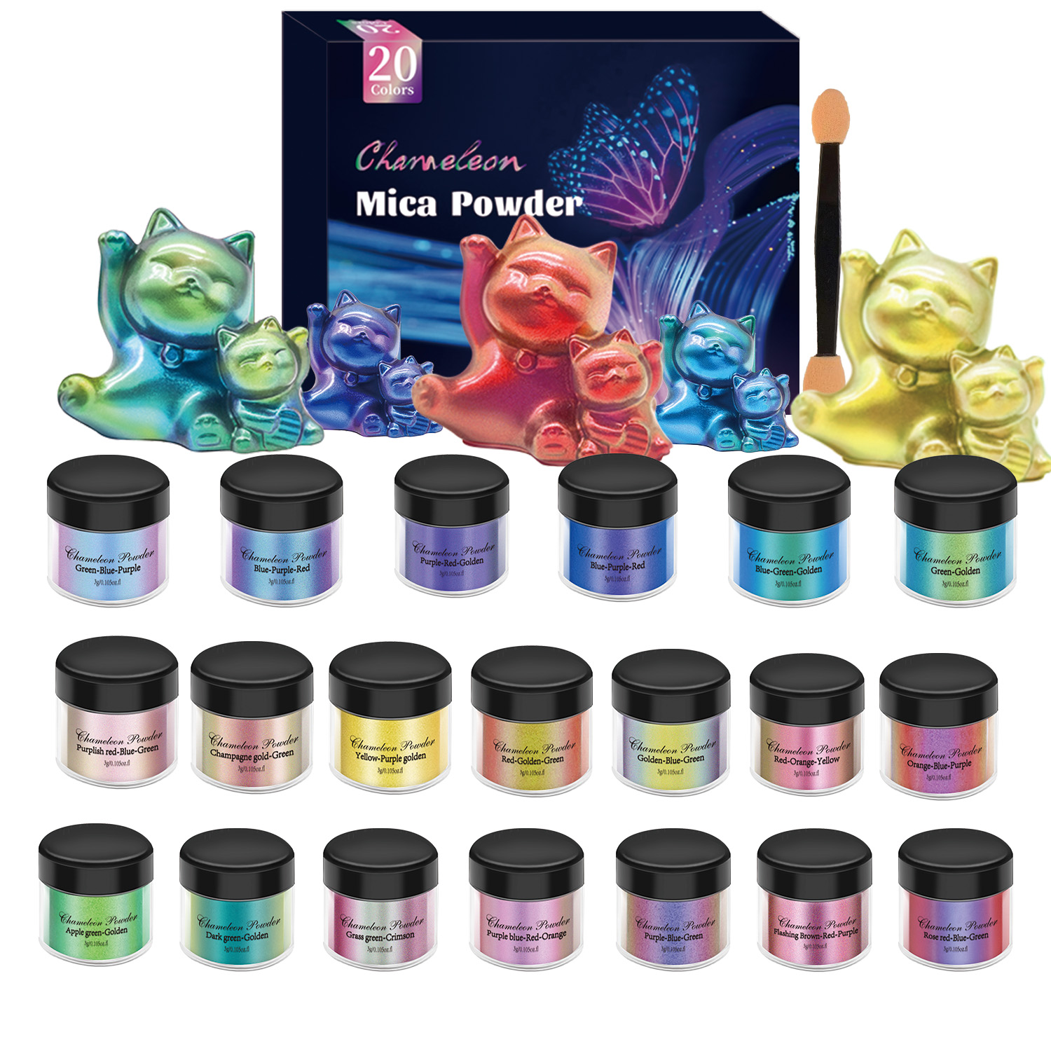 10/20pcs Mirror Chameleons Pig - Resin Pigment Set reseña y precio