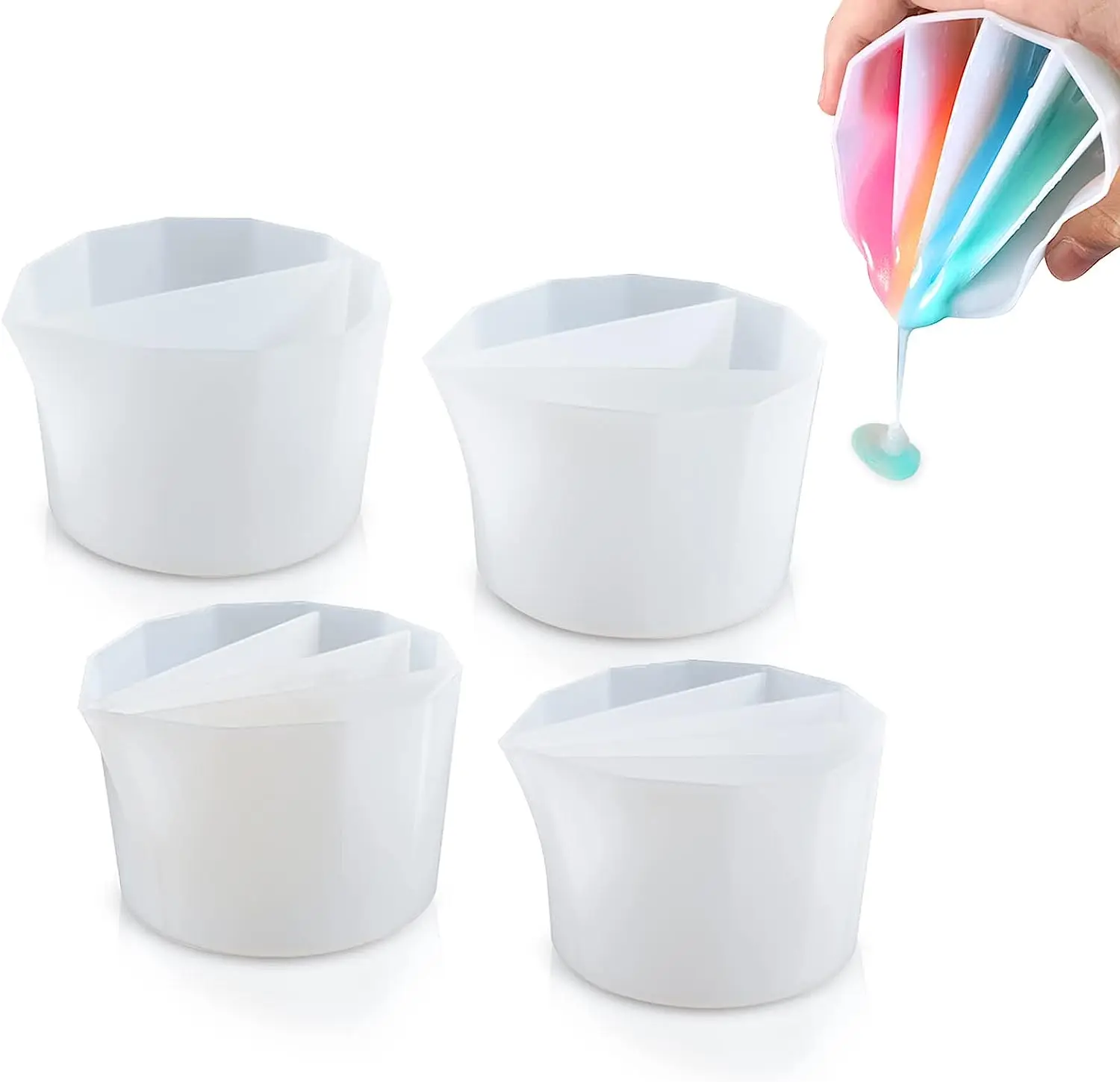 Split Cup For Paint Pouring,Re - Mixing Cup Silicone reseña y precio