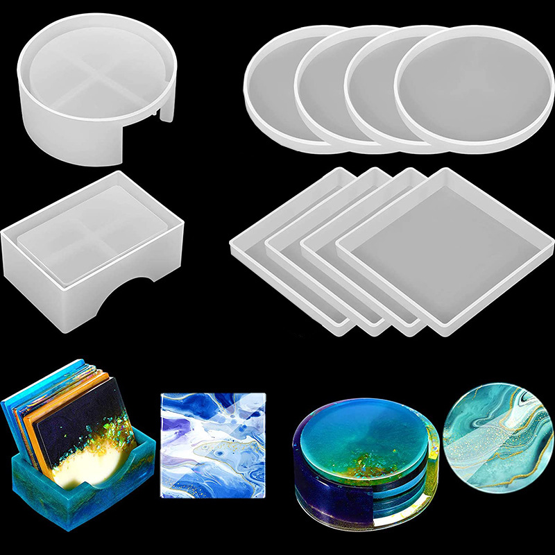 5Pcs/Set DlY Epoxy Resin Cup C - Coaster Mold Round reseña y precio