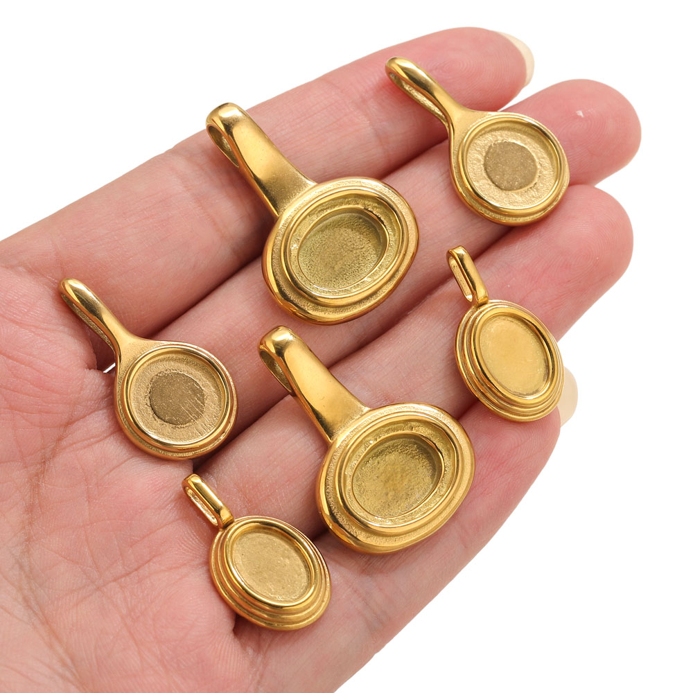5pcs Stainless Steel Round Ova - Resin Crafts reseña y precio