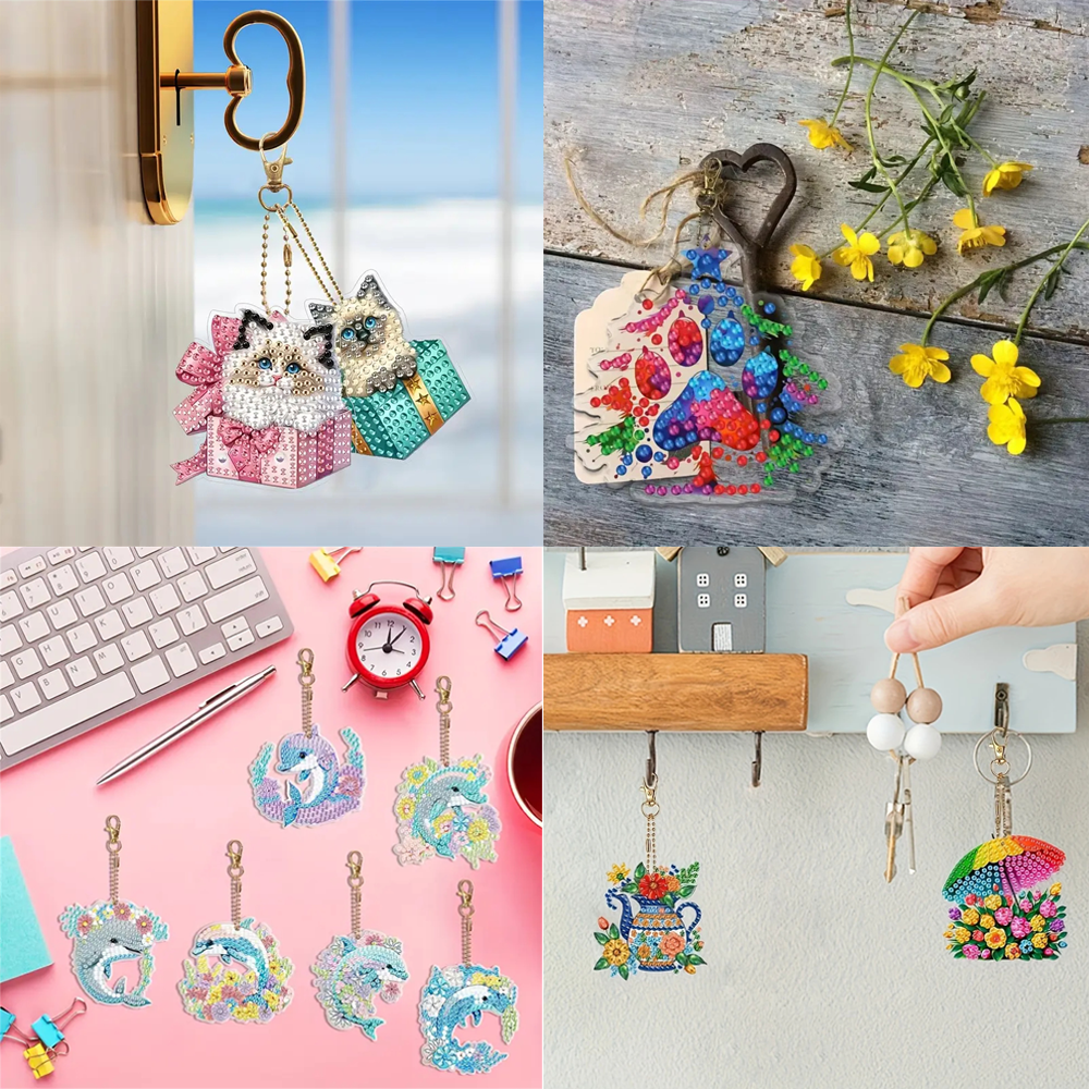 6-piece DIY Diamond Keychain - - Resin Craft Ideas reseña y precio