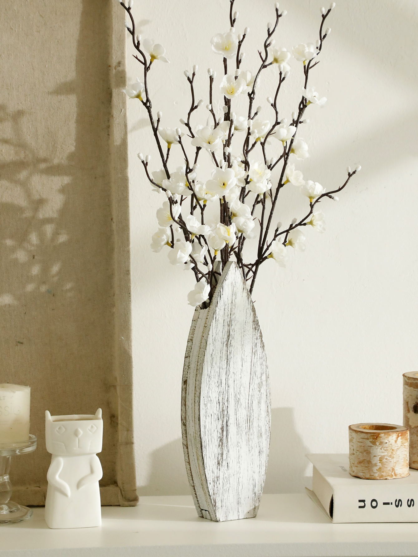 Nautical Wooden Vase Whale Tai - Dried Flower Bulk reseña y precio