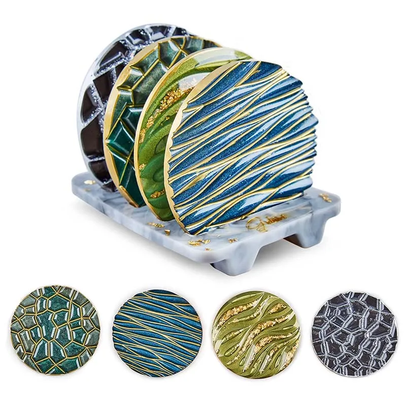 DIY Crystal Epoxy Mold Wave Di - Coaster Mold Round reseña y precio