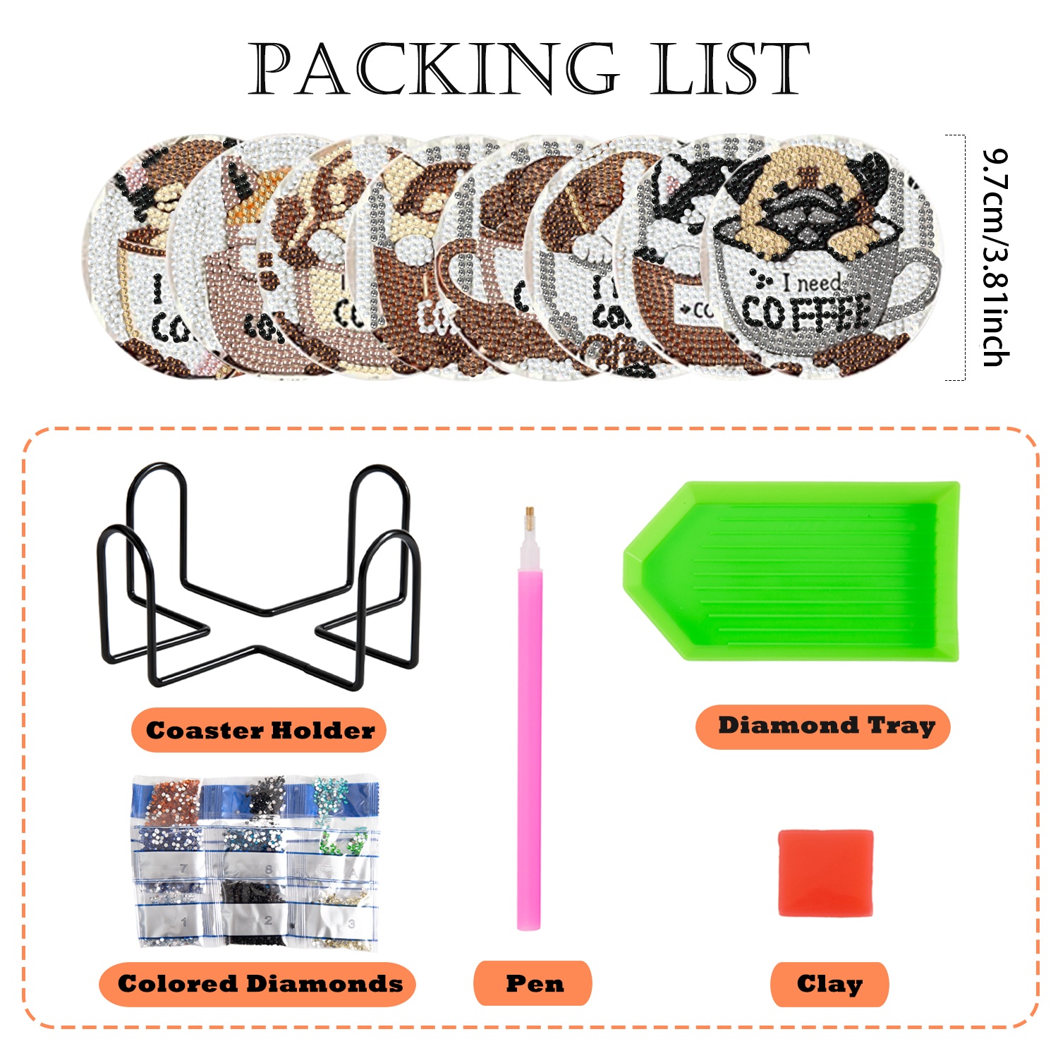 8 pieces/set of diamond painti - Resin Craft Kit reseña y precio