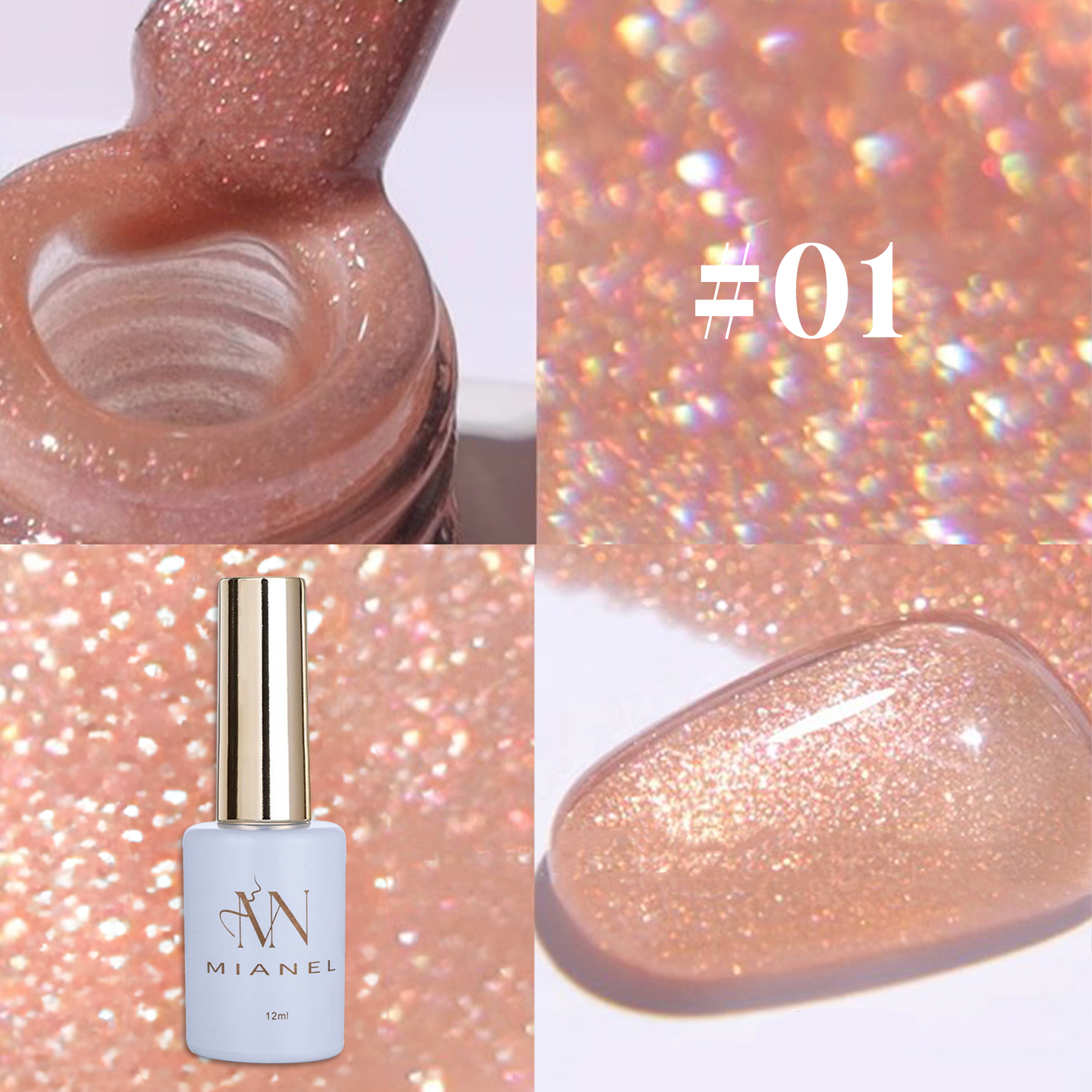 MIANEL 12ML 1PCS Fugitive Whit - Resin Glitter Pack reseña y precio