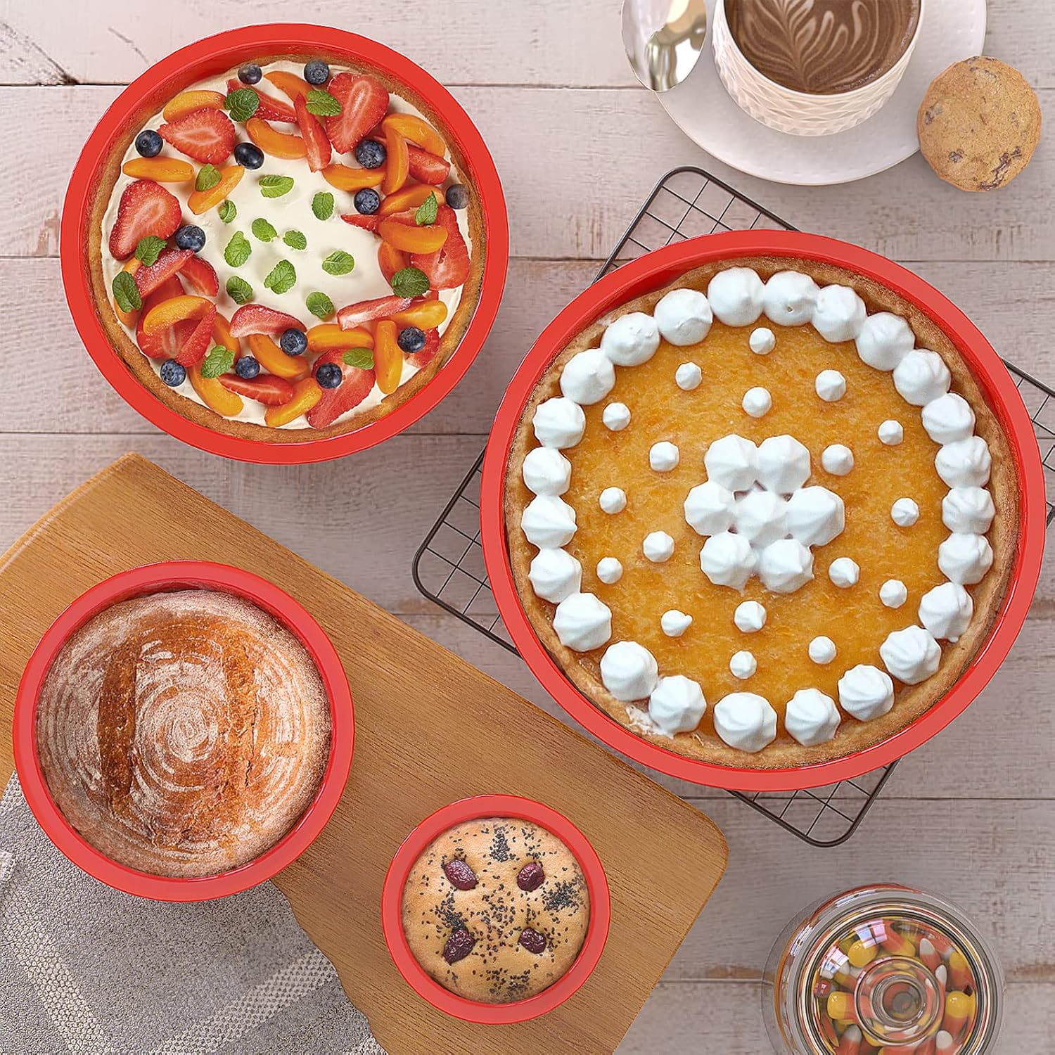 Silicone Cake Mold 4/6/8Inch R - Coaster Mold Round reseña y precio