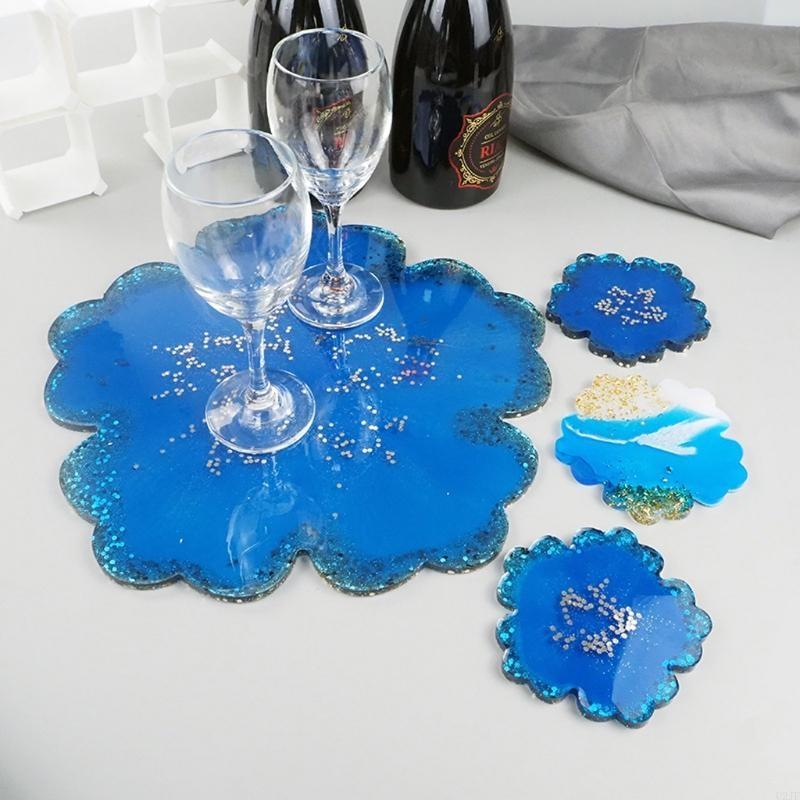 5Pieces Large Flower Resin Mol - Geode Mold Silicone reseña y precio