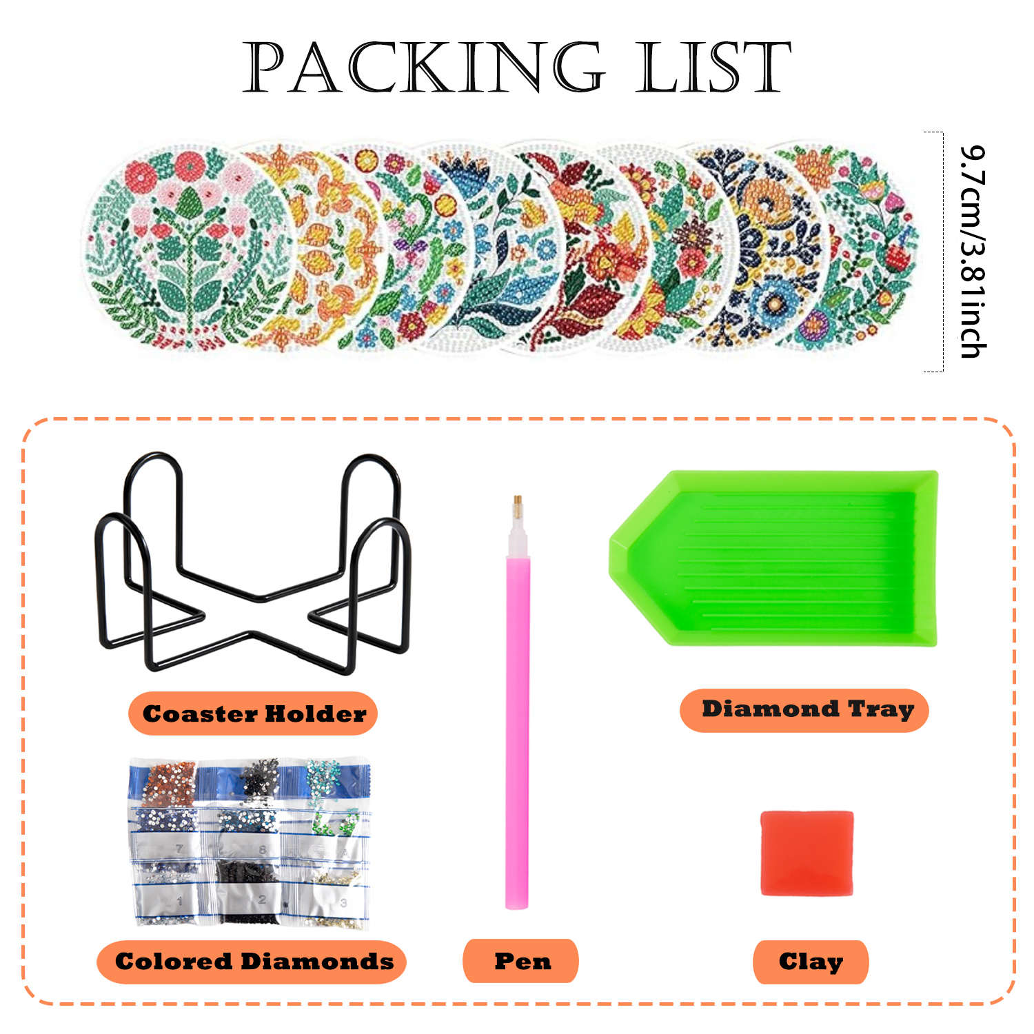 8-piece set/Diamond painting c - Resin Craft Kit reseña y precio