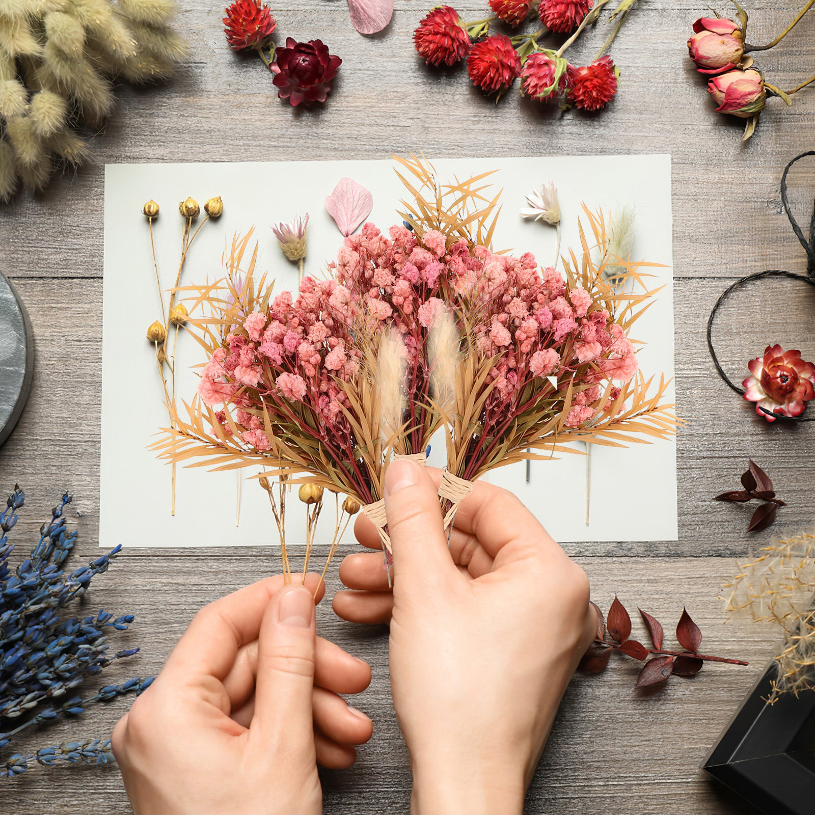 3Pcs Mini Dried Floral Bouquet - Dried Flower Bulk reseña y precio