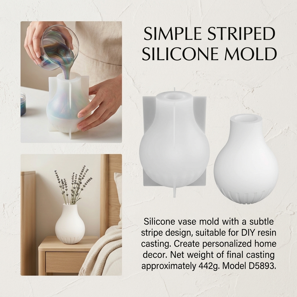Silicone Vase Mold with Stripe - Resin Craft Ideas reseña y precio