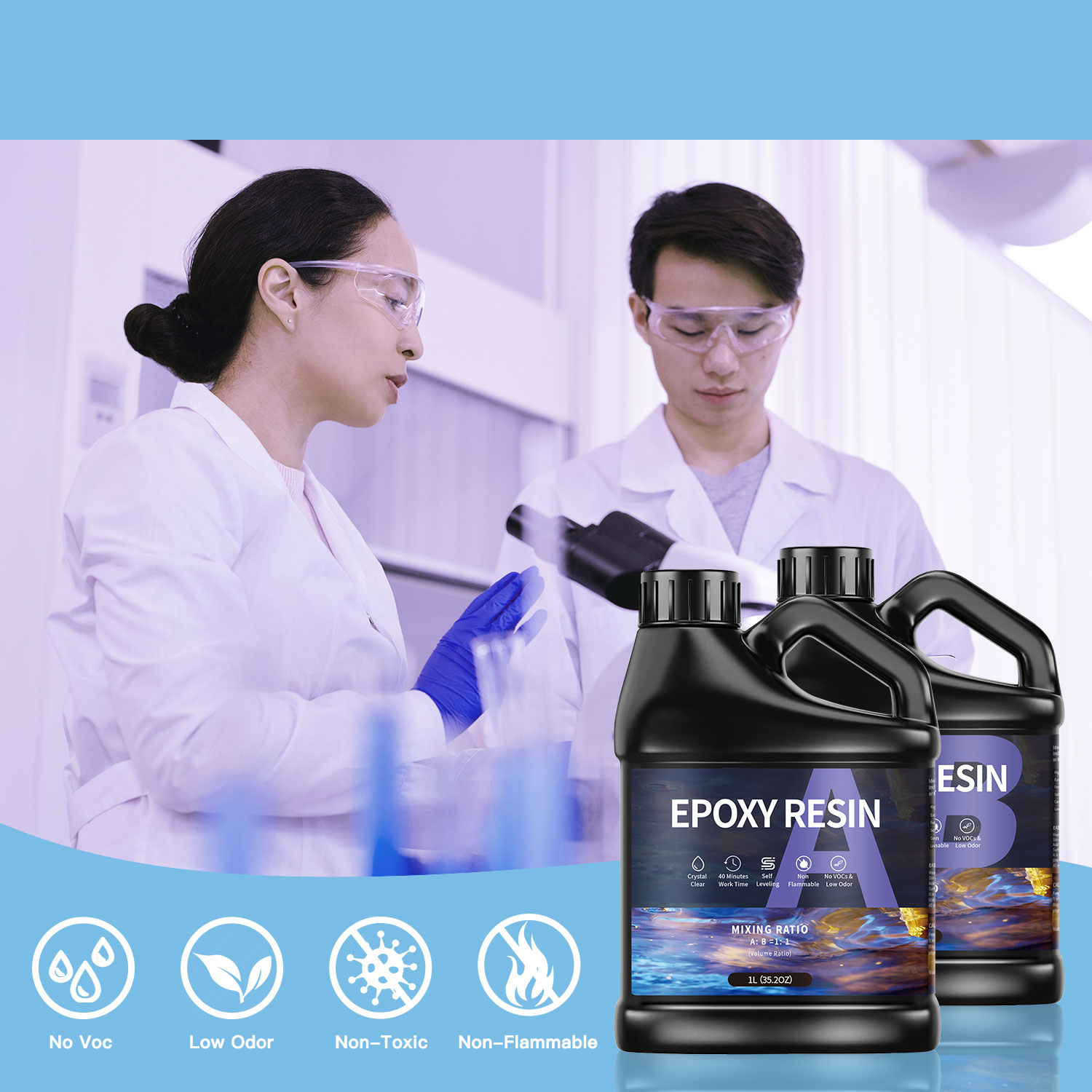500g/1000g  AB Epoxy Resin Glu - Epoxy Uv Resin Kit reseña y precio