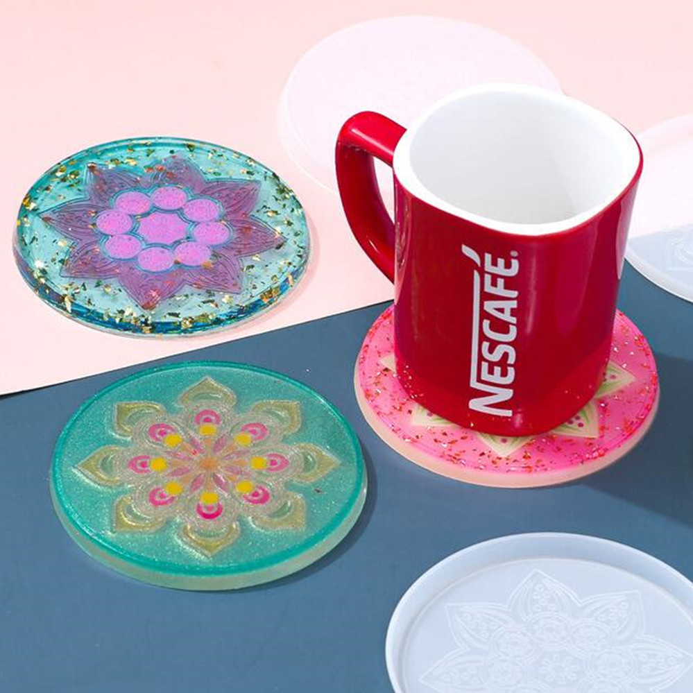 1Pcs Round Coaster Resin Silic - Coaster Mold Round reseña y precio