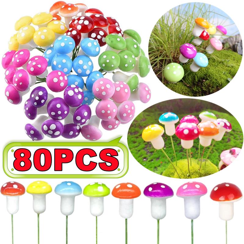 10-80PCS Mini Color Mushroom D - Terrarium Moss Art reseña y precio