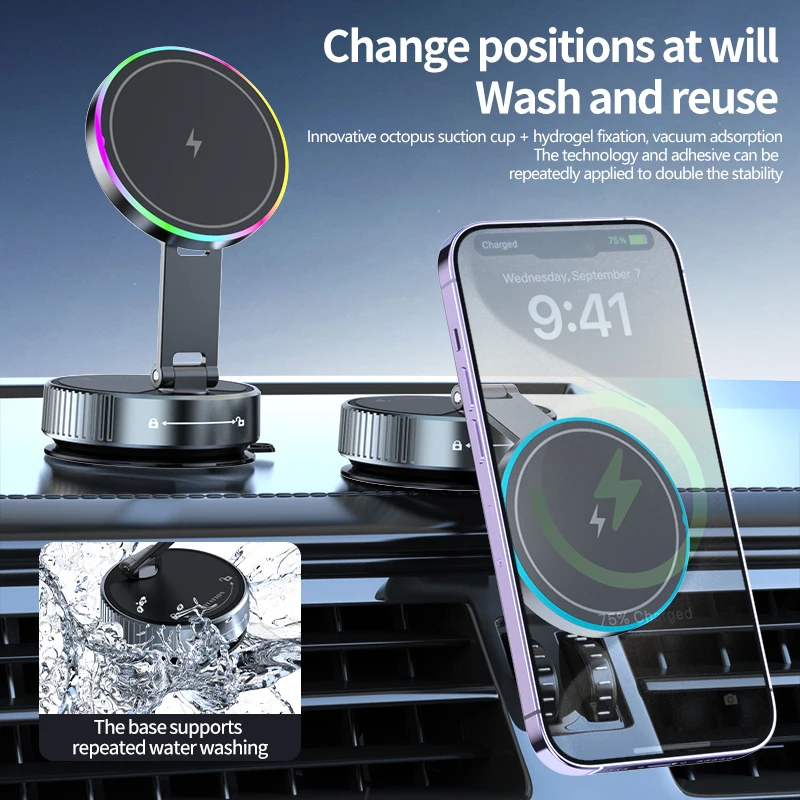 15W Wireless Car Charger Phone - Vacuum Chamber Small reseña y precio