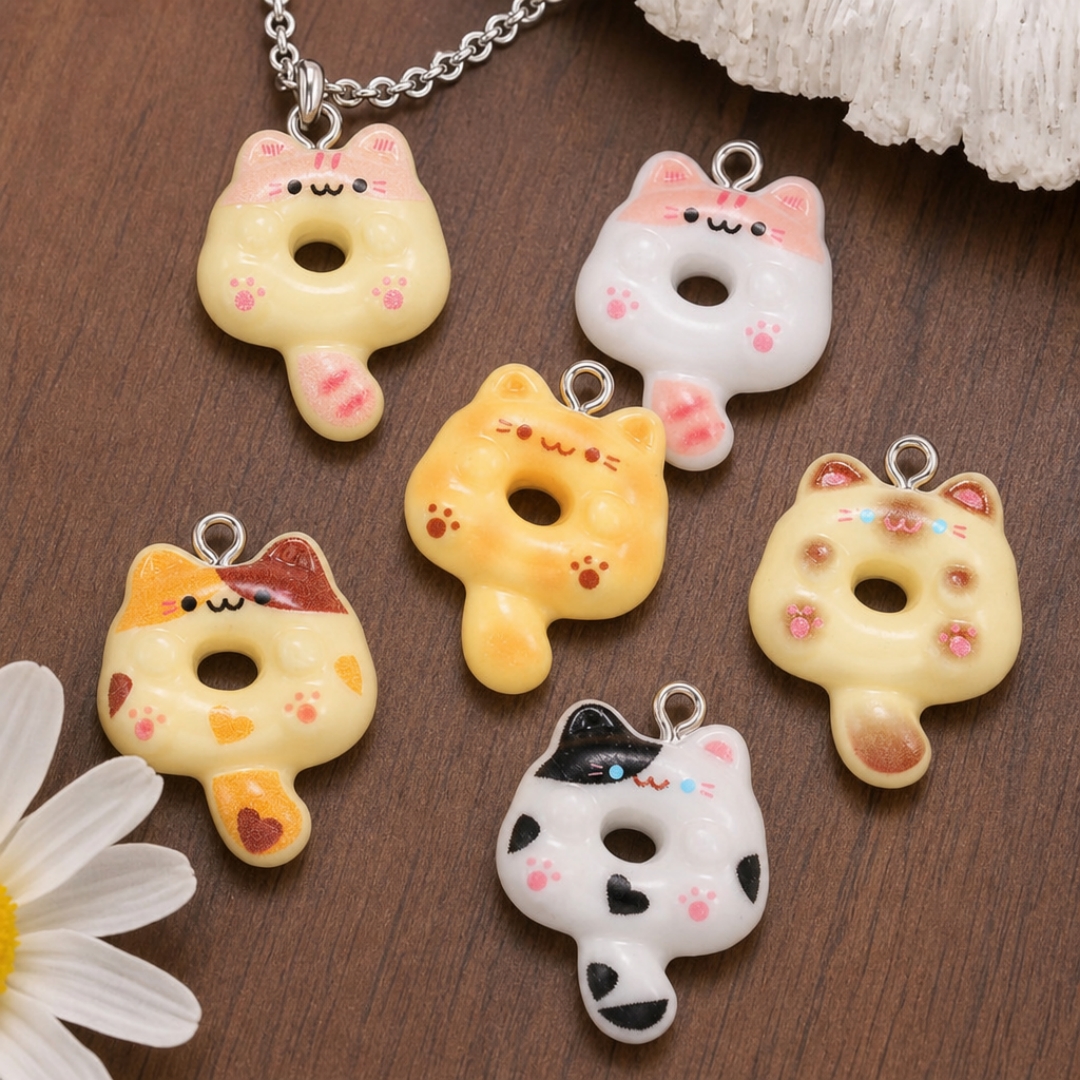 10Pcs Kawaii Cartoon Cat Resin - Resin Crafts reseña y precio