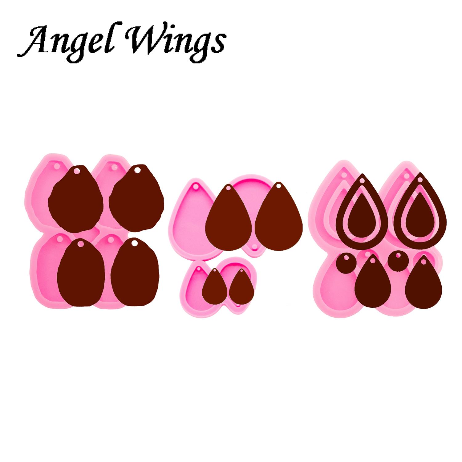 Shiny Tear Drop Hoop Earrings  - Geode Mold Silicone reseña y precio