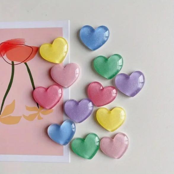 6pcs Colorful Heart Shaped Fri - Resin Glitter Pack reseña y precio