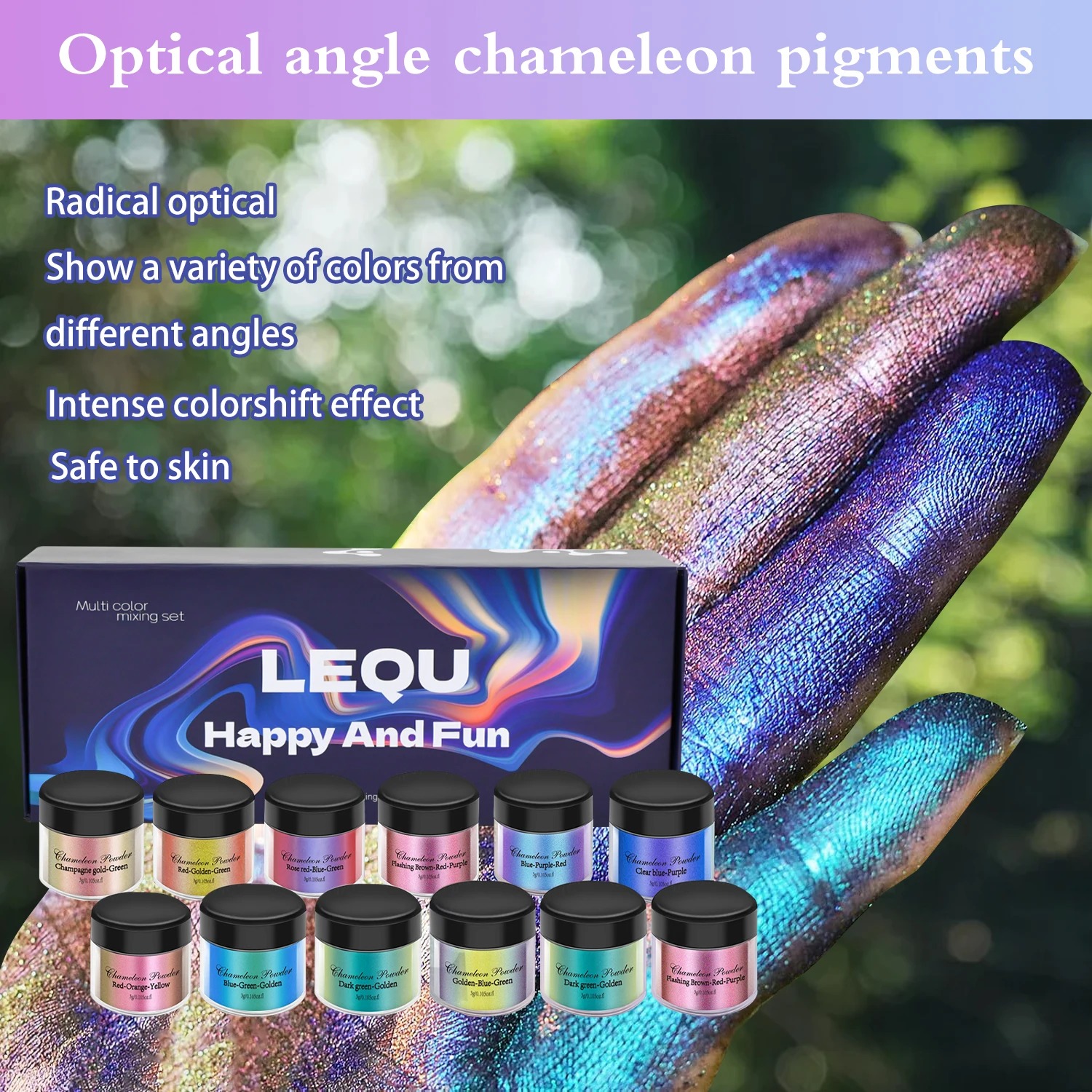 A set of chameleon pink nail c - Resin Glitter Pack reseña y precio