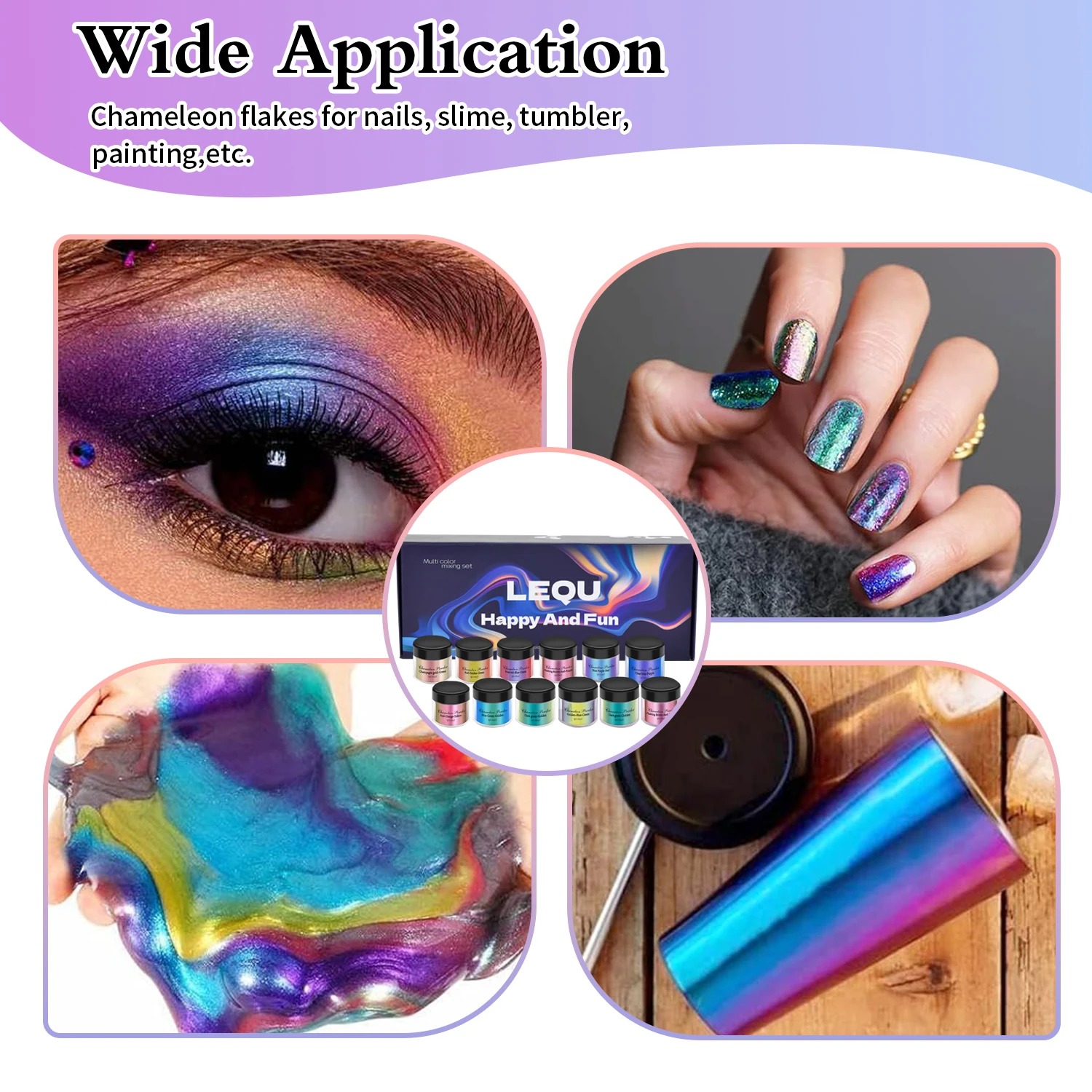 A set of chameleon pink nail c - Resin Glitter Pack reseña y precio