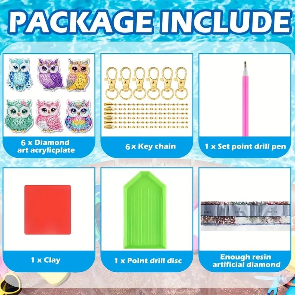 6-piece/set DIY Diamond Keycha - Resin Craft Ideas reseña y precio