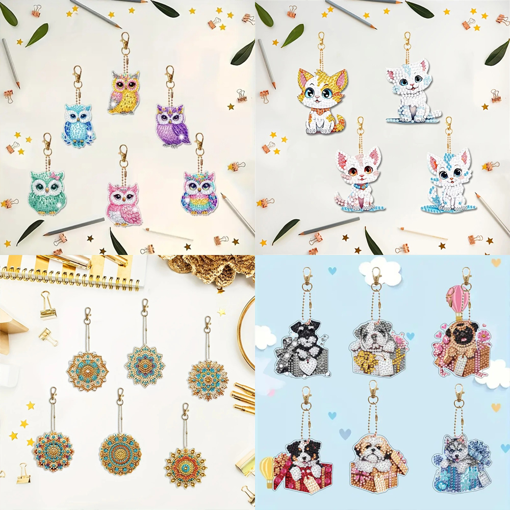 6-piece/set DIY Diamond Keycha - Resin Craft Ideas reseña y precio