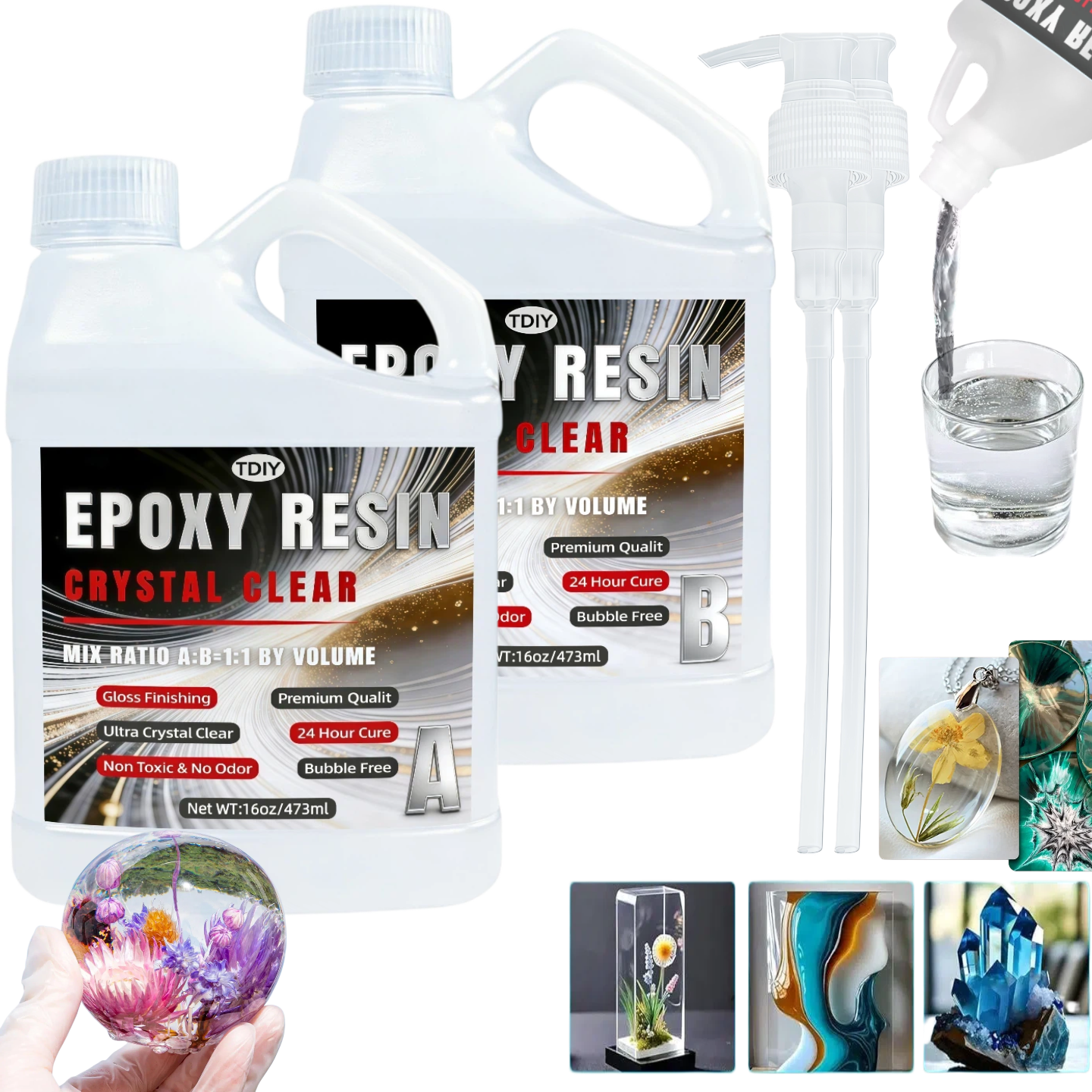 1:1 Crystal Clear Epoxy Resin  - Epoxy Uv Resin Kit reseña y precio