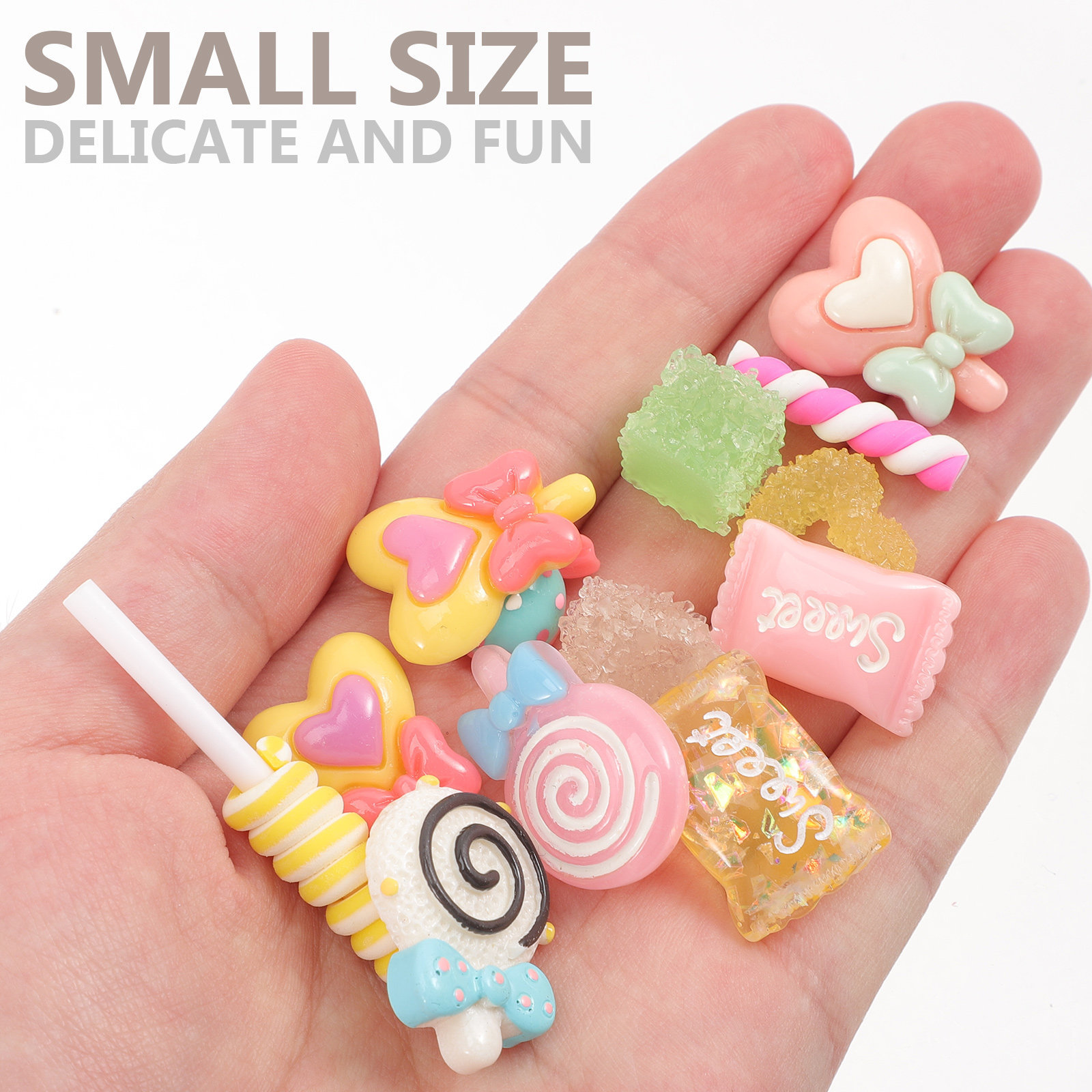 50Pcs Candy Resin Charms Flatb - Resin Crafts Diy reseña y precio