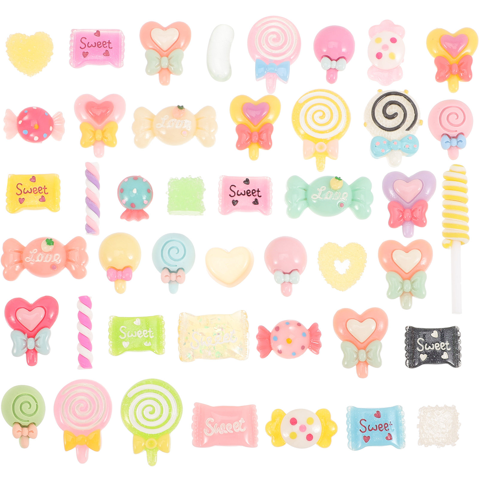 50Pcs Candy Resin Charms Flatb - Resin Crafts Diy reseña y precio