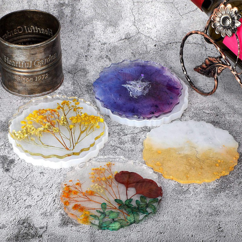 6 Pieces Resin Coaster Mold La - Geode Mold Silicone reseña y precio