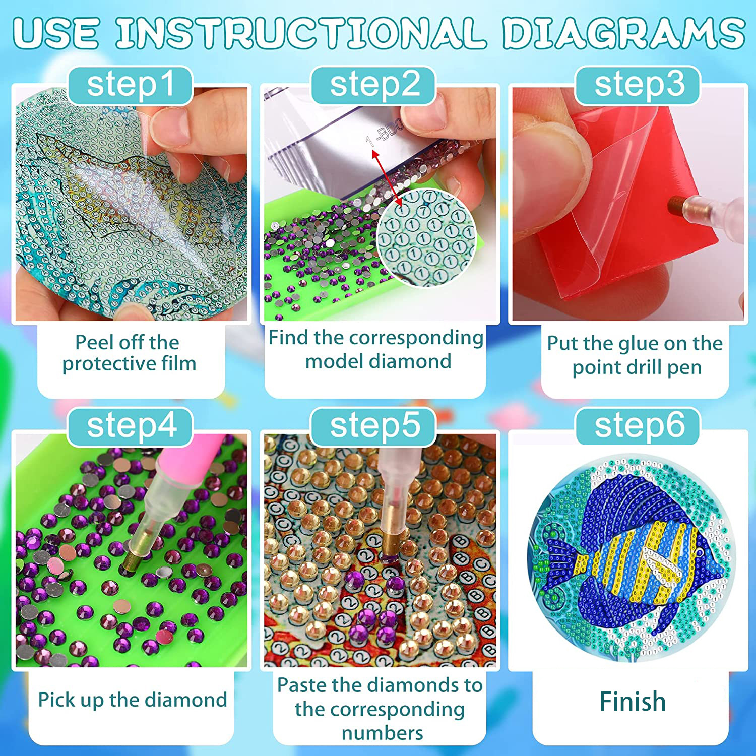 RUOPOTY 8pc/sets Diamond Paint - Resin Craft For Beginners reseña y precio