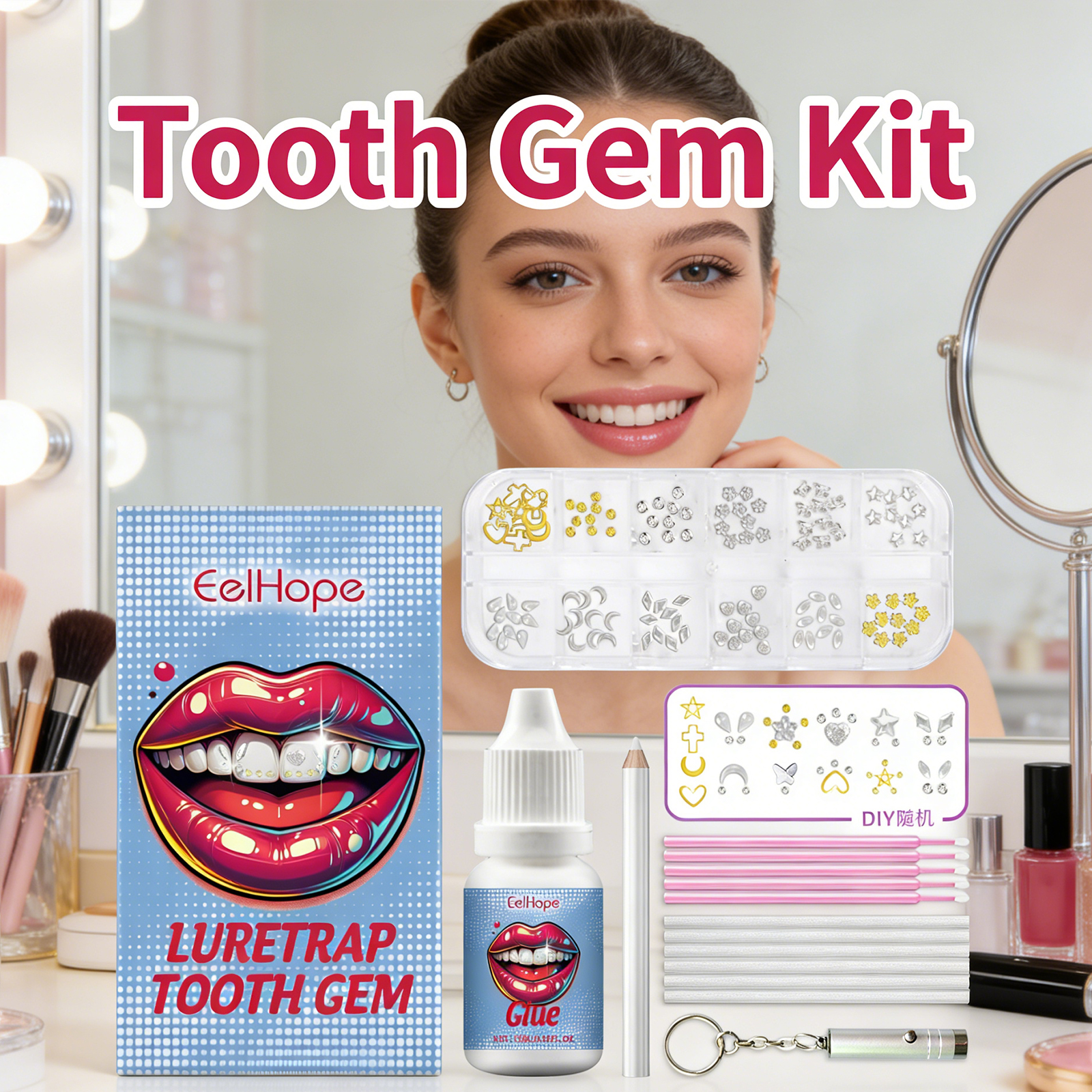 Tooth Gems Sparkling Teeth Jew - Resin Crafts Diy reseña y precio