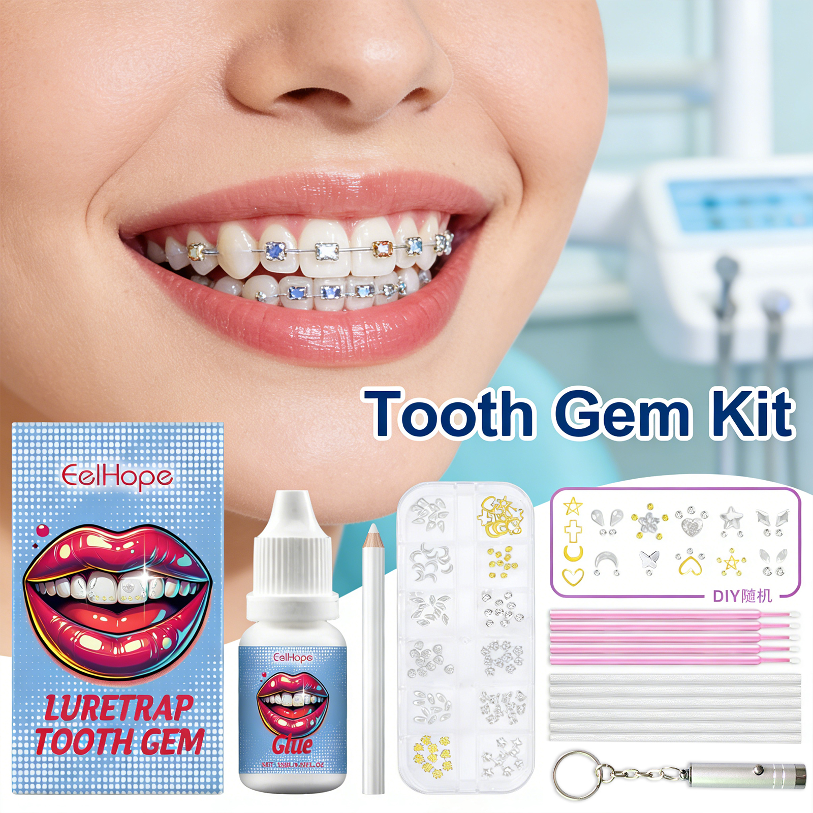 Tooth Gems Sparkling Teeth Jew - Resin Crafts Diy reseña y precio