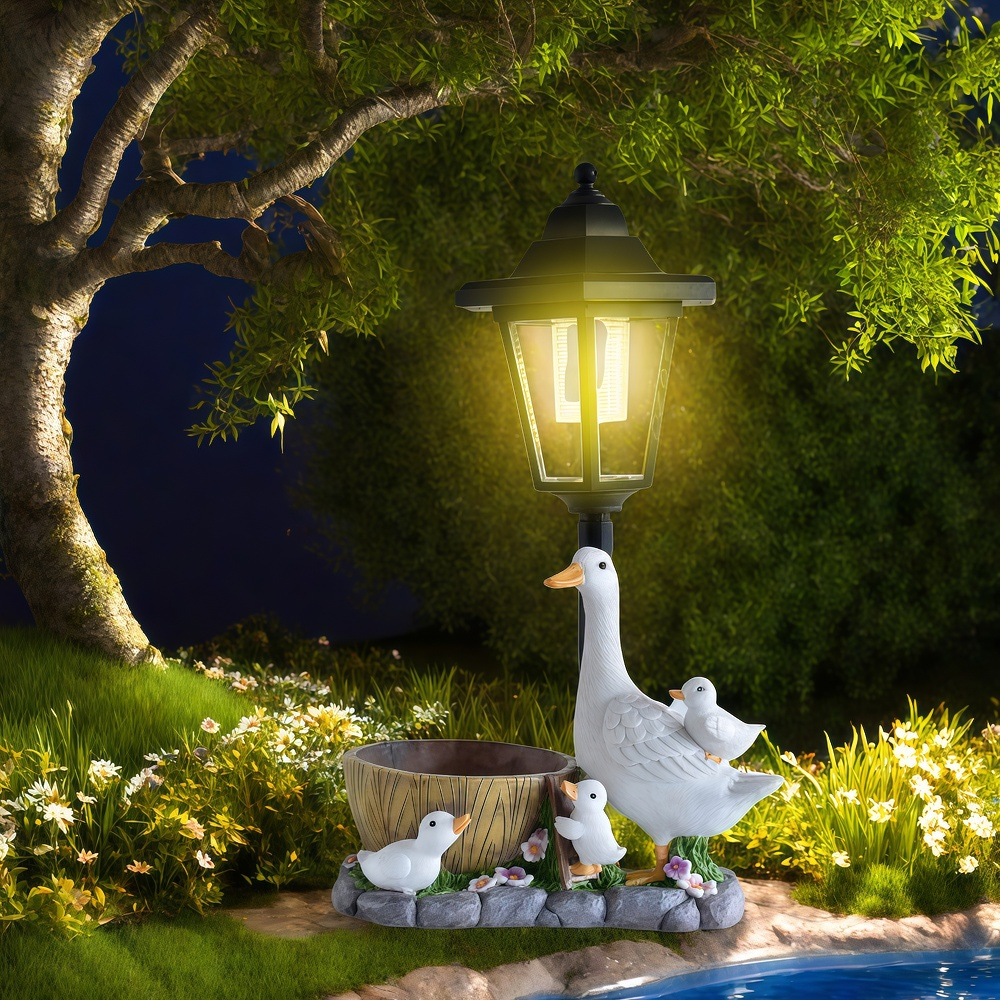 Solar Duck Night Light Garden  - Resin Craft Material reseña y precio