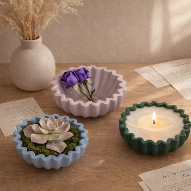 1 Epoxy plaster origami wave e - Coaster Mold Round reseña y precio