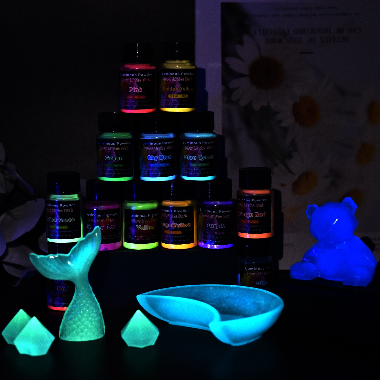 20g Luminous Glitter Powder Ph - Resin Pigment Set reseña y precio