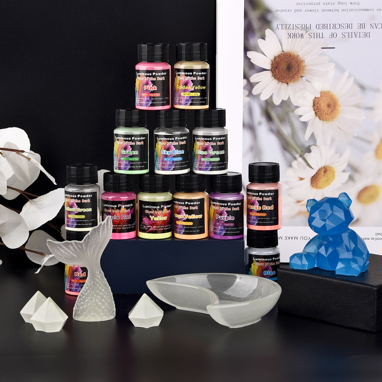 20g Luminous Glitter Powder Ph - Resin Pigment Set reseña y precio