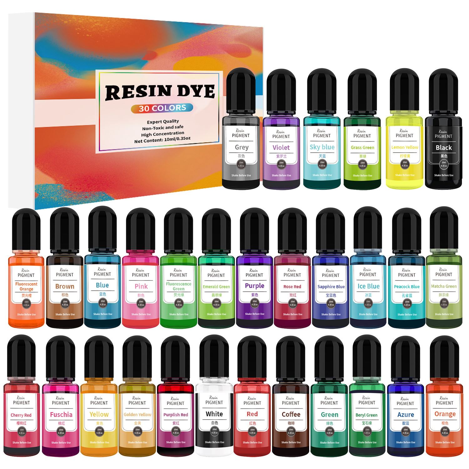24/30 Colors Set 10ml Epoxy Re - Resin Pigment Set reseña y precio