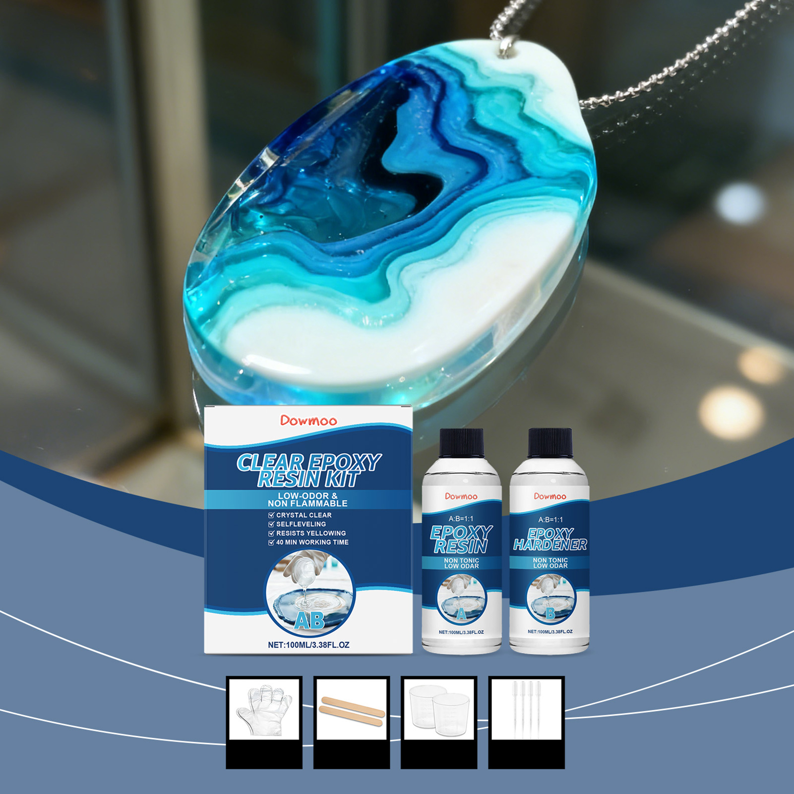 DIY Crystals Clear Epoxys Resi - Resin Jewelry Kit reseña y precio