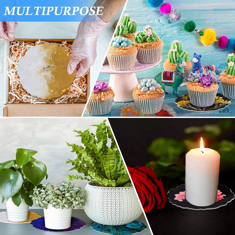 6 Pieces Resin Coaster Mold La - Geode Mold Silicone reseña y precio