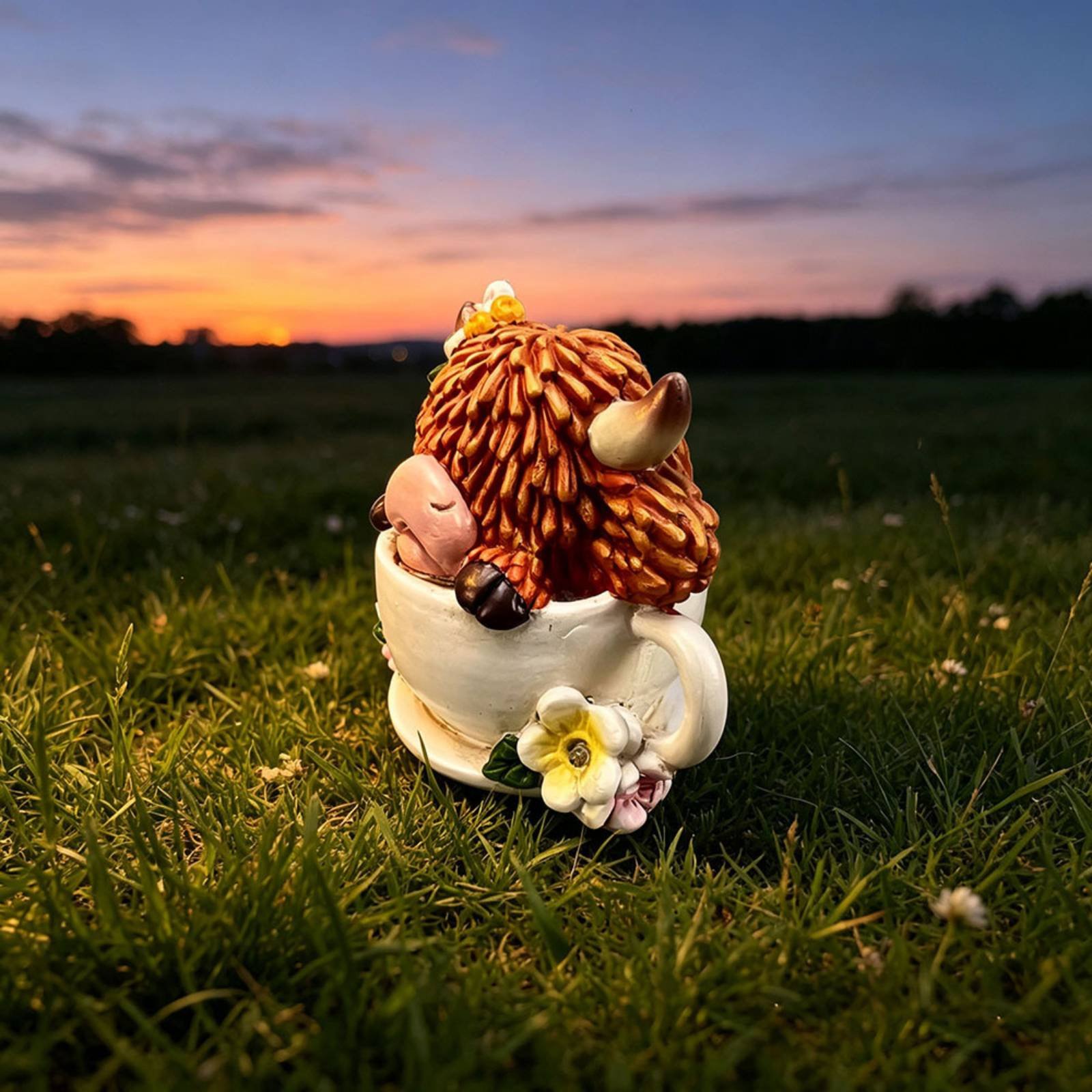 Highland Cow Garden Light Resi - Resin Crafts reseña y precio