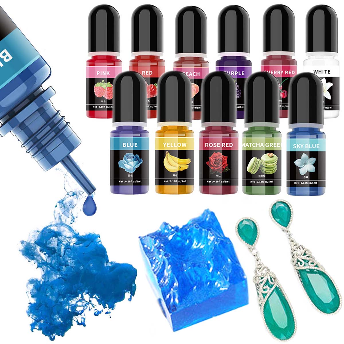 5ml/Bottle Epoxy Resin Pigment - Epoxy Uv Resin Kit reseña y precio