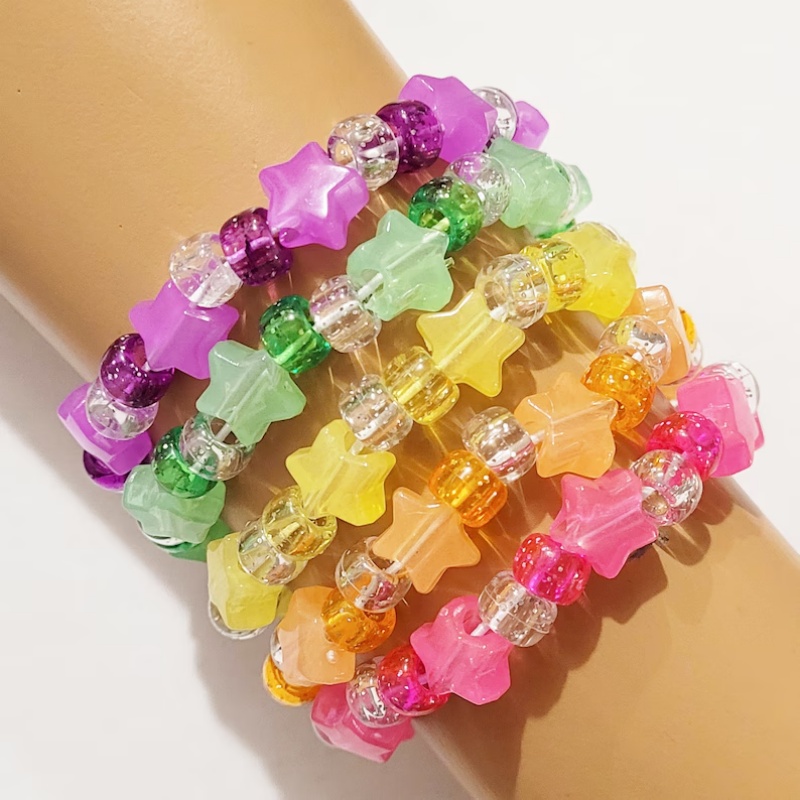 5 Glow star kandi bracelet set - Resin Glitter Pack reseña y precio