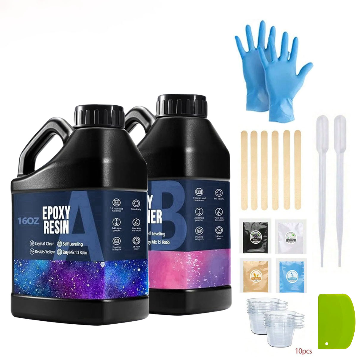 1000ml Crystal Clear Epoxy Res - Resin Jewelry Kit reseña y precio