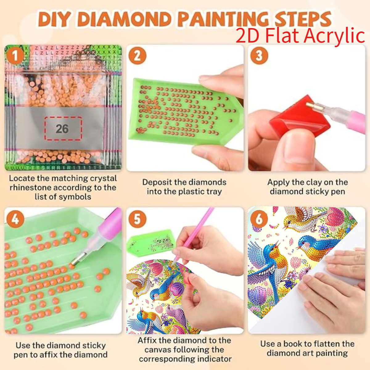 2D Flat Acrylic, 5D DIY Diamon - Resin Craft For Beginners reseña y precio
